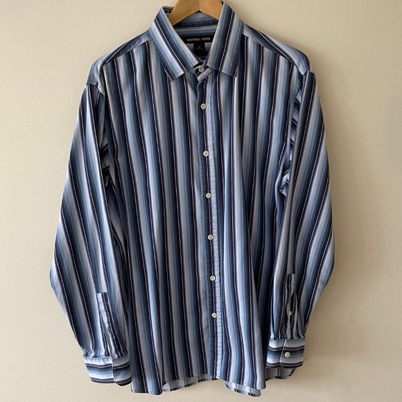 Michael Kors - Blue/White Stripe - X-Large, Classic Fit - Picture 1 of 5